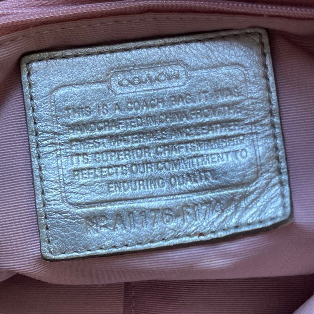 Coach Signature Monogram Multi-Color Patchwork Crossbody Bag 11176 Tan Silver - Picture 4 of 7